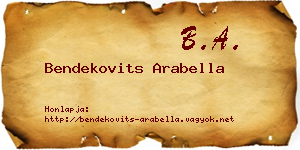 Bendekovits Arabella névjegykártya
